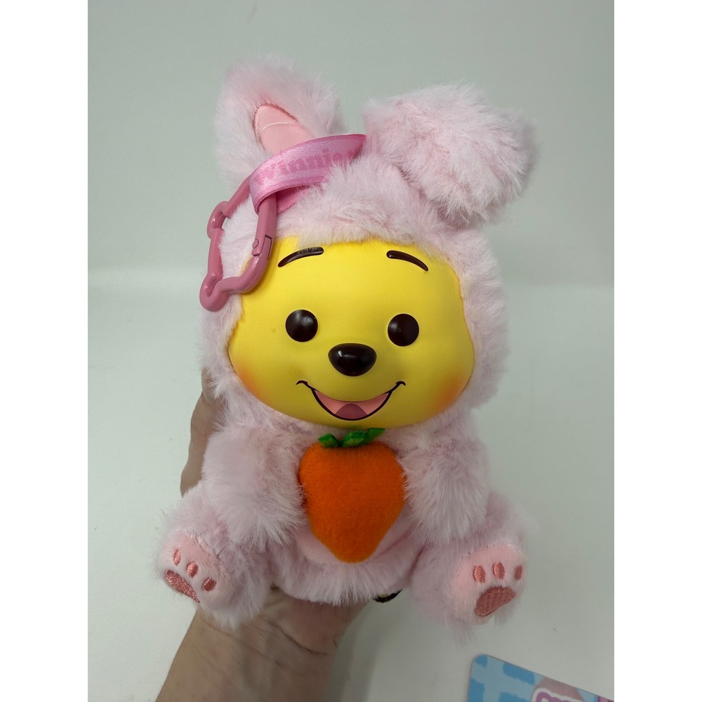 Miniso Disney Winnie the Pooh Bunny Rabbit Pink Plush Charm Bag Clip‎ Keychain